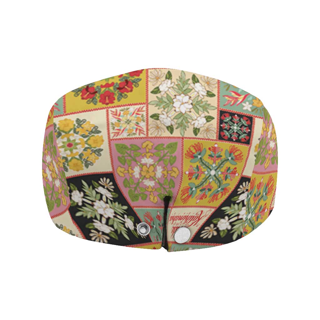 Mele Kalikimaka Hawaii Christmas Jeff Hat Melemele Mama Seamless Floral Motif - Polynesian Pride