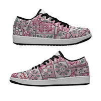 Mele Kalikimaka Hawaii Christmas Low Sneakers Akala Seamless Floral Motif - Polynesian Pride