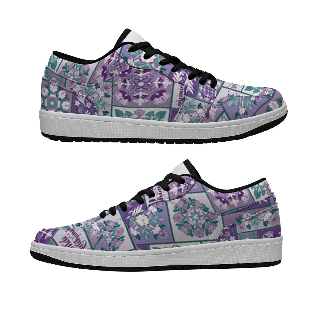 Mele Kalikimaka Hawaii Christmas Low Sneakers Poni Seamless Floral Motif - Polynesian Pride