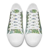 Mele Kalikimaka Hawaii Christmas Low Top Shoes Omaomao Seamless Floral Motif - Polynesian Pride