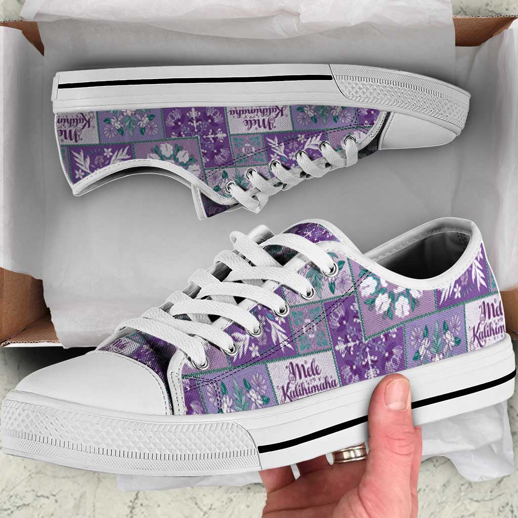 Mele Kalikimaka Hawaii Christmas Low Top Shoes Poni Seamless Floral Motif - Polynesian Pride