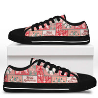 Mele Kalikimaka Hawaii Christmas Low Top Shoes Ulaula Seamless Floral Motif - Polynesian Pride