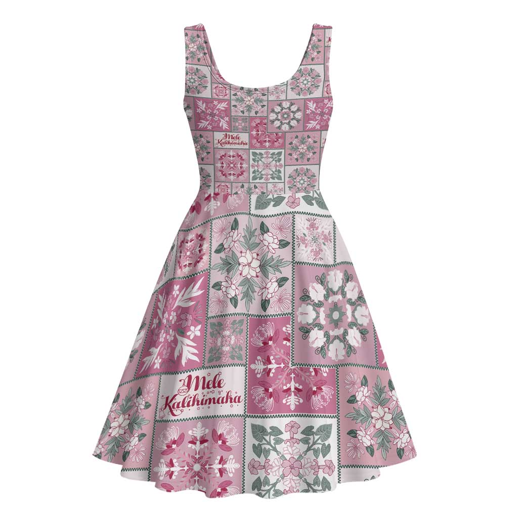 Mele Kalikimaka Hawaii Christmas Midi Dress Akala Seamless Floral Motif - Polynesian Pride