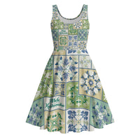 Mele Kalikimaka Hawaii Christmas Midi Dress Omaomao Seamless Floral Motif - Polynesian Pride