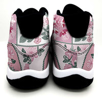 Mele Kalikimaka Hawaii Christmas Sneakers J11 Akala Seamless Floral Motif - Polynesian Pride
