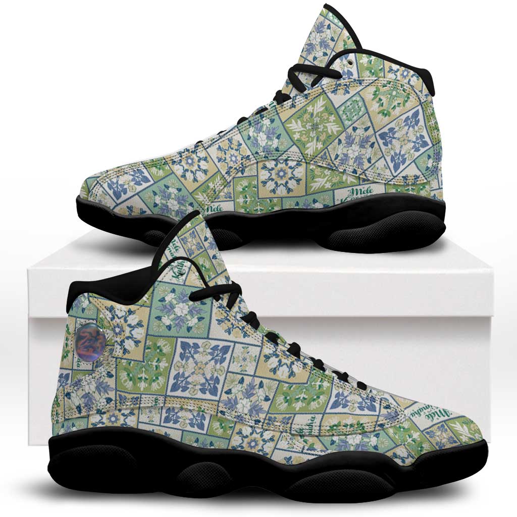 Mele Kalikimaka Hawaii Christmas Sneakers J13 Omaomao Seamless Floral Motif - Polynesian Pride