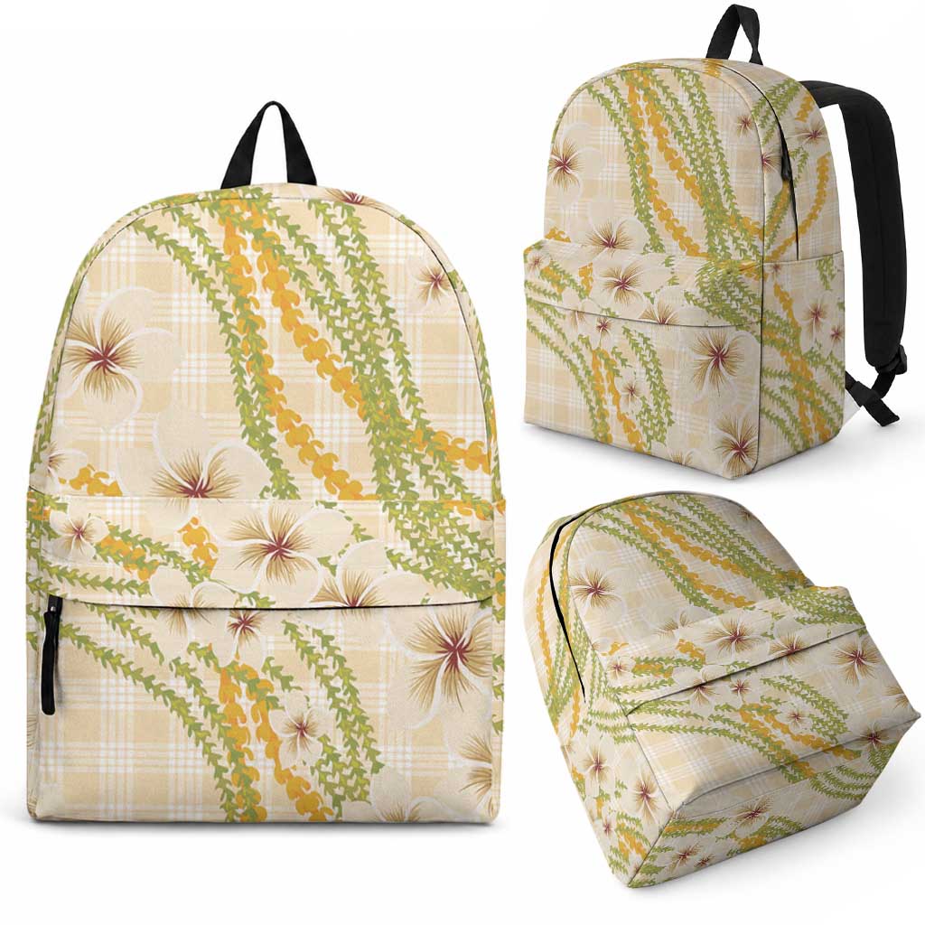 Melemele Ahiahia Hawai'i Palaka Plumeria Backpack Puakenikeni and Maile Lei LT9 - Polynesian Pride