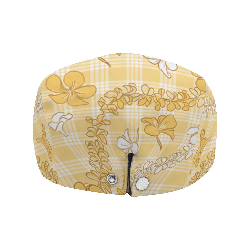 Melemele Aloha Hawaii Jeff Hat Plumeria Lei With Palaka Motif - Polynesian Pride