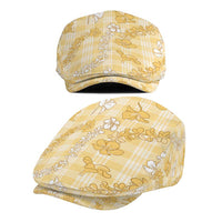 Melemele Aloha Hawaii Jeff Hat Plumeria Lei With Palaka Motif - Polynesian Pride