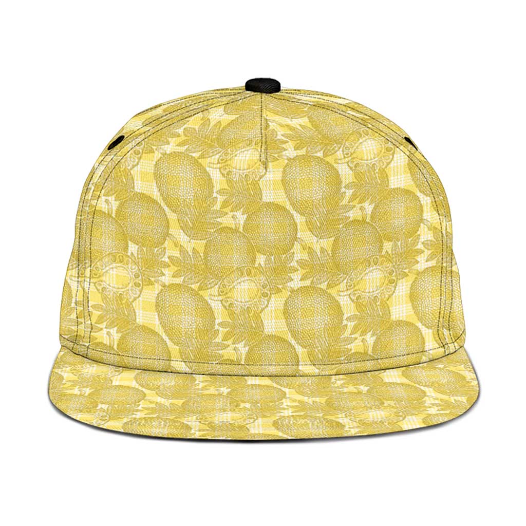 Melemele Hawaii Breadfruit Palaka Motifs Snapback Cap LT14 One Size Yellow - Polynesian Pride