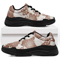 Mocha Mousse Aloha Hawaii Chunky Sneakers Monstera Hibiscus Plumeria Seamless Vibes - Polynesian Pride