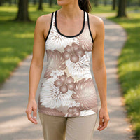 Mocha Mousse Aloha Hawaii Hollow Tank Top Monstera Hibiscus Plumeria Seamless Vibes - Polynesian Pride