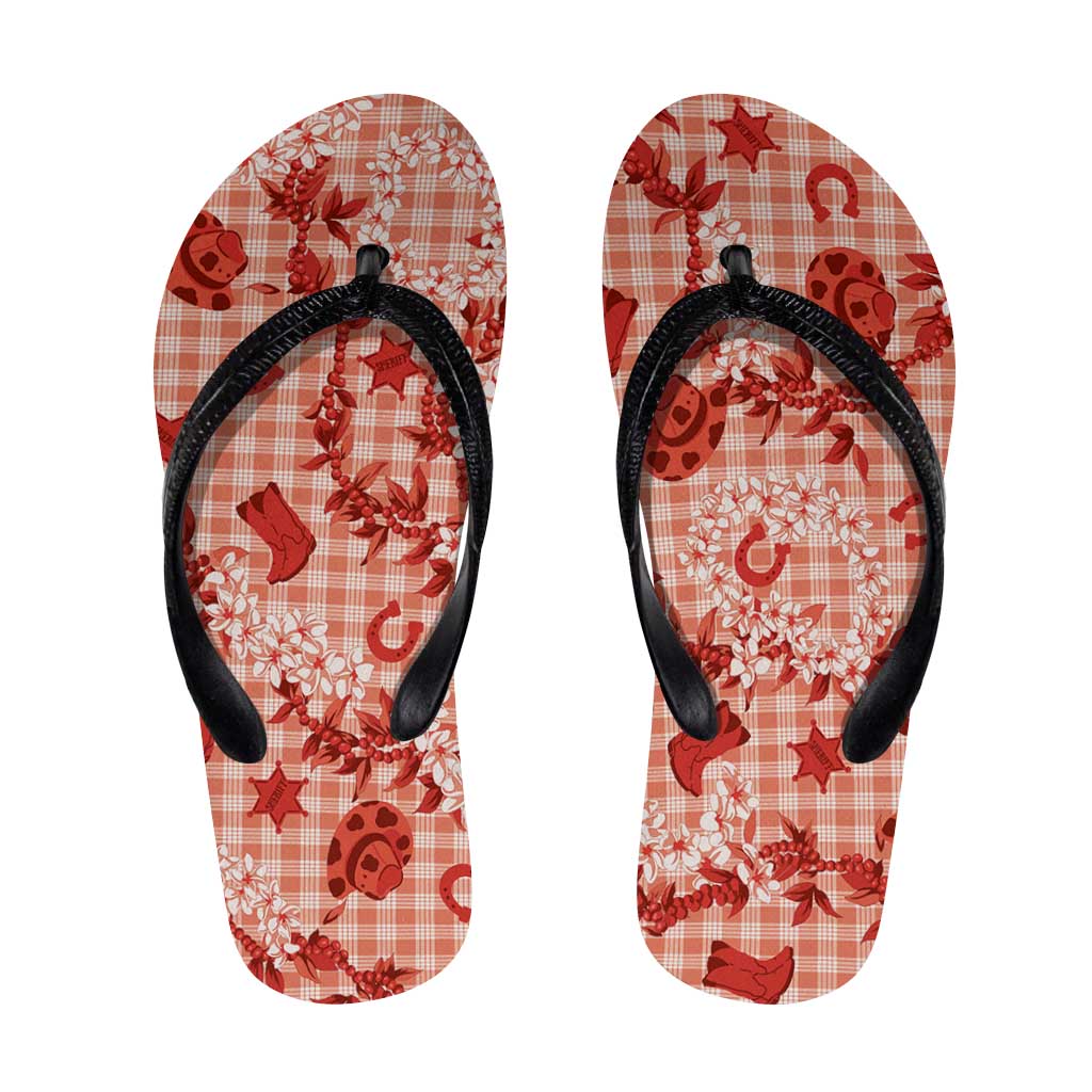 Mokihana Maile Ilima Leis Paniolo Palaka Flip Flops Hawaiian Ulaula Spirit - Polynesian Pride