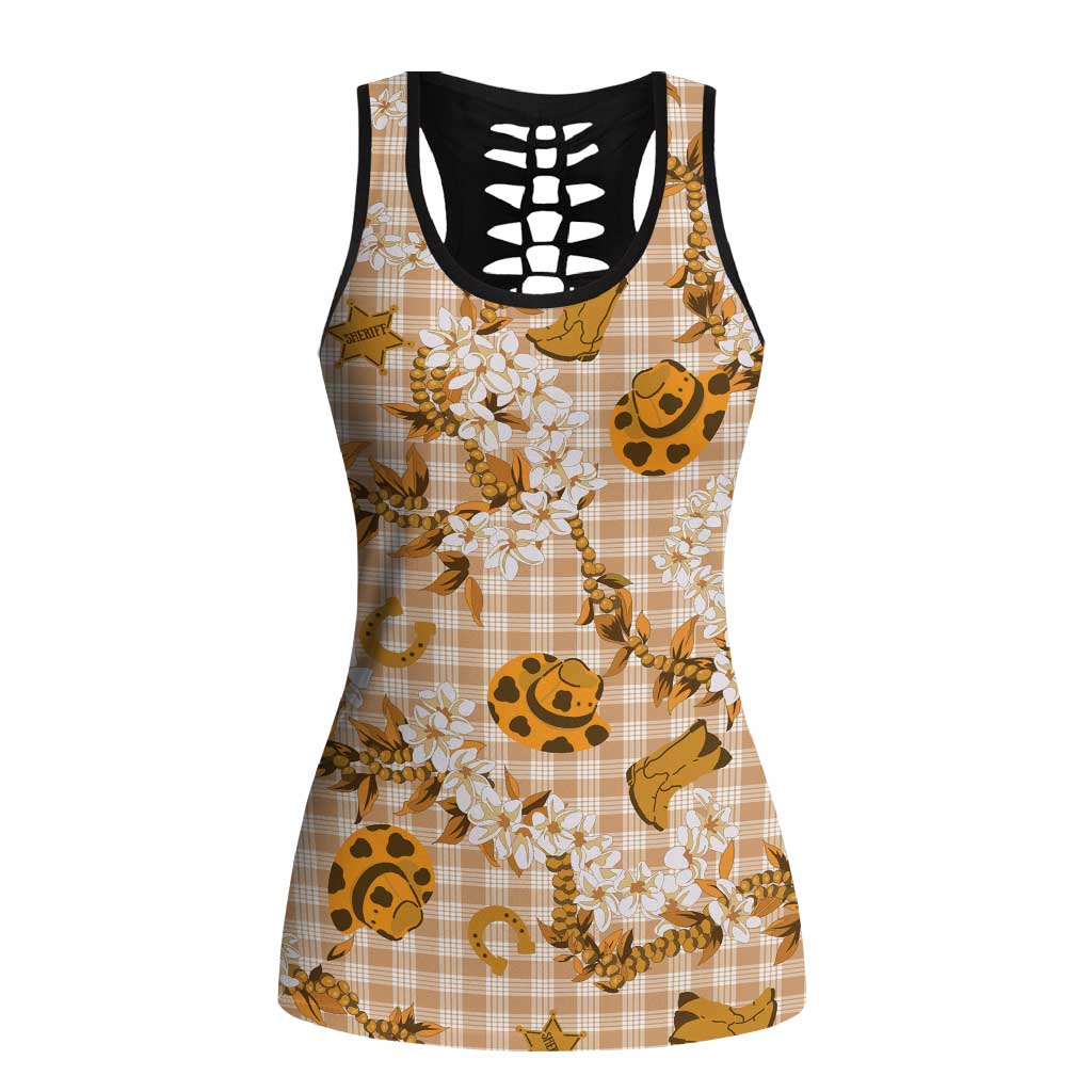 Mokihana Maile Ilima Leis Paniolo Palaka Hollow Tank Top Hawaiian Kula Spirit - Polynesian Pride