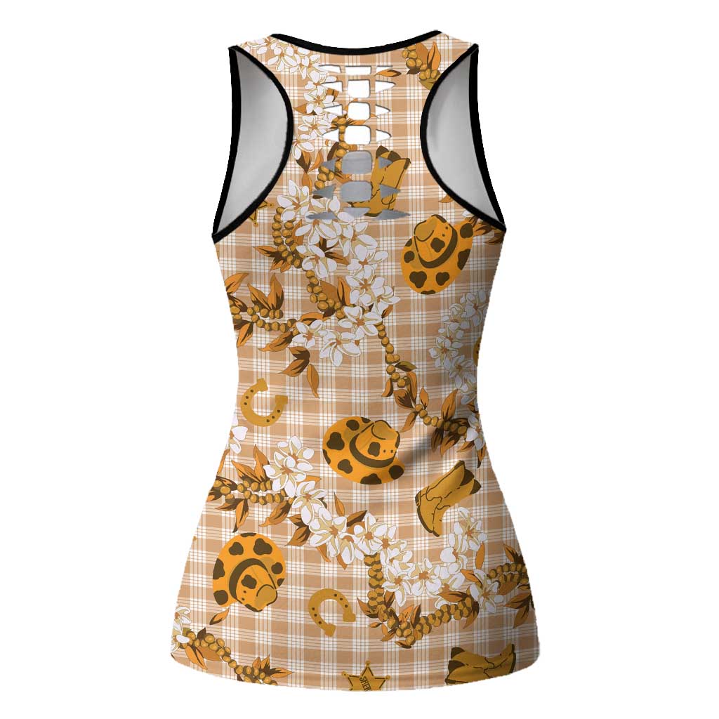 Mokihana Maile Ilima Leis Paniolo Palaka Hollow Tank Top Hawaiian Kula Spirit - Polynesian Pride