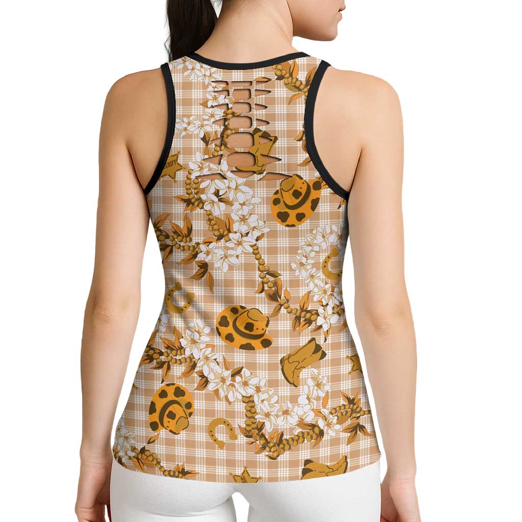 Mokihana Maile Ilima Leis Paniolo Palaka Hollow Tank Top Hawaiian Kula Spirit - Polynesian Pride