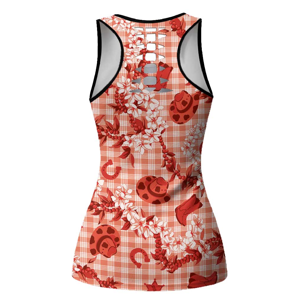 Mokihana Maile Ilima Leis Paniolo Palaka Hollow Tank Top Hawaiian Ulaula Spirit - Polynesian Pride