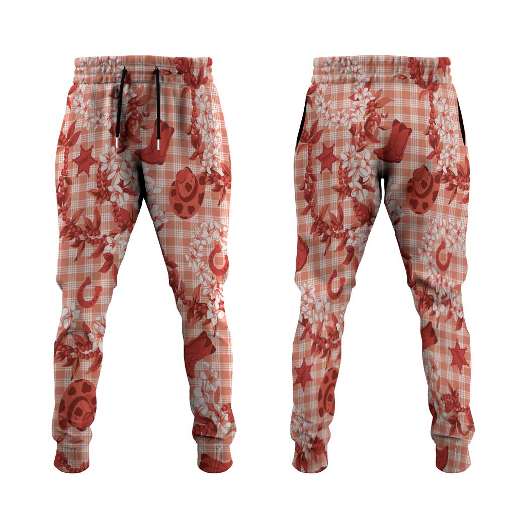 Mokihana Maile Ilima Leis Paniolo Palaka Jogger Pants Hawaiian Ulaula Spirit - Polynesian Pride