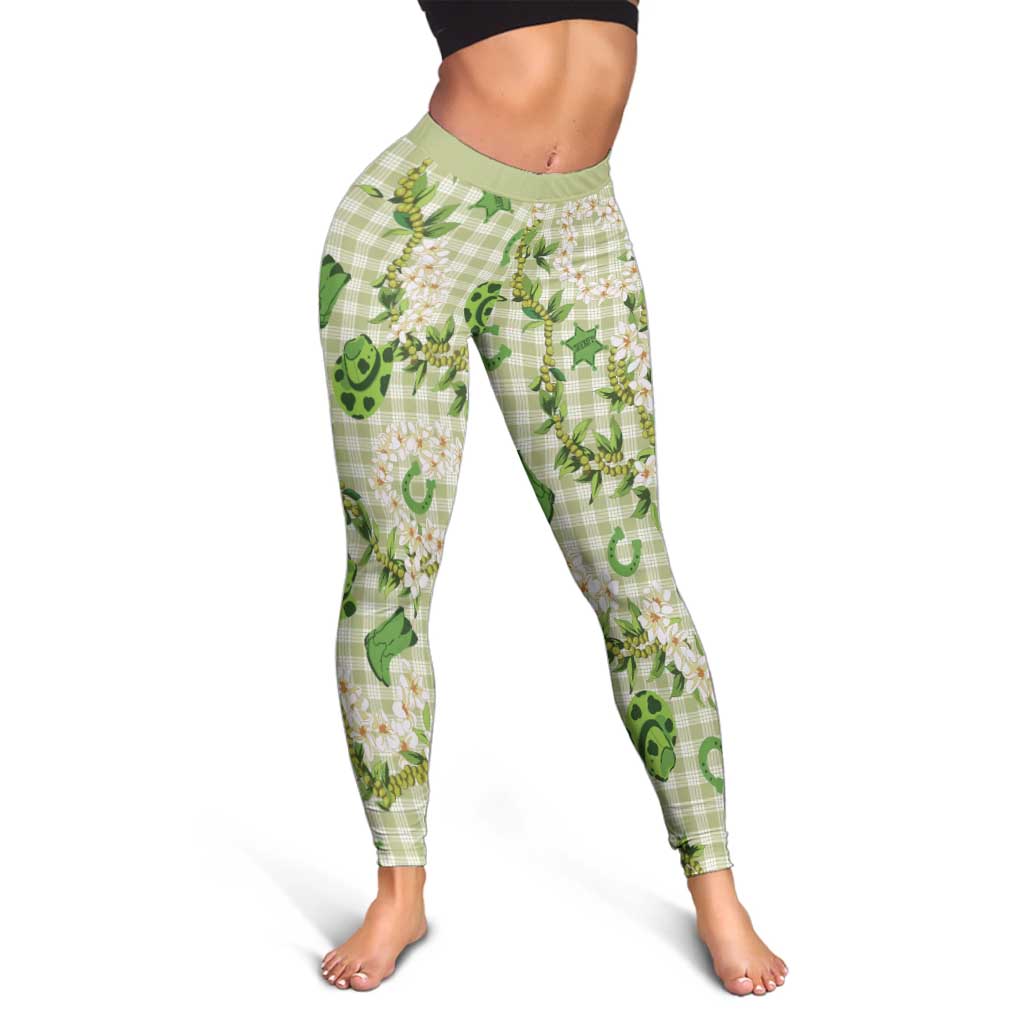 Mokihana Maile Ilima Leis Paniolo Palaka Leggings Hawaiian Omaomo Ala Spirit - Polynesian Pride