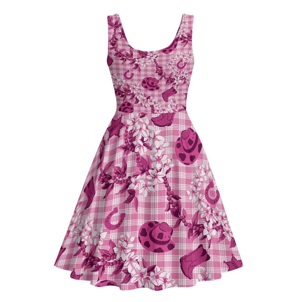 Mokihana Maile Ilima Leis Paniolo Palaka Midi Dress Hawaiian Omaomo Ulaula Spirit - Polynesian Pride