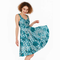 Mokihana Maile Ilima Leis Paniolo Palaka Midi Dress Hawaiian Polu Opa Spirit - Polynesian Pride