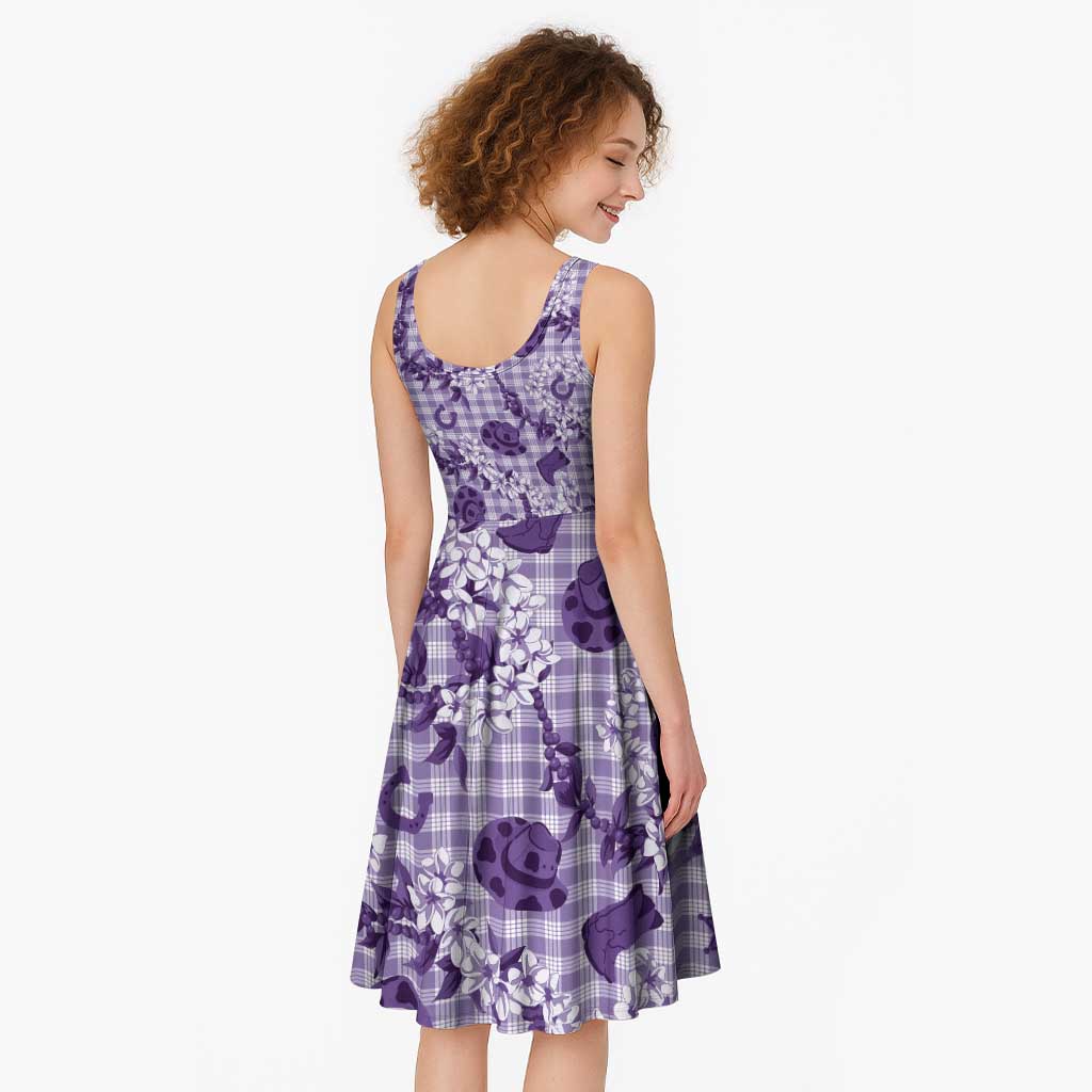 Mokihana Maile Ilima Leis Paniolo Palaka Midi Dress Hawaiian Poni Spirit - Polynesian Pride