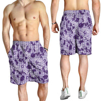 Mokihana Maile Ilima Leis Paniolo Palaka Shorts for Men Hawaiian Poni Spirit - Polynesian Pride