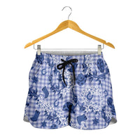 Mokihana Maile Ilima Leis Paniolo Palaka Shorts for Women Hawaiian Polu Spirit - Polynesian Pride