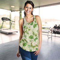 Mokihana Maile Ilima Leis Paniolo Palaka Women Racerback Tank Hawaiian Omaomo Ala Spirit - Polynesian Pride