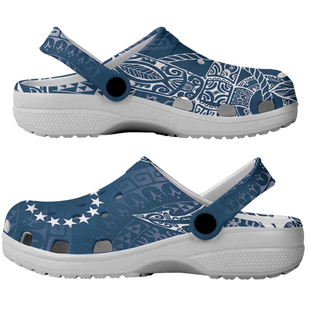 Navy Kuki Airani Tapakau Clogs Shoes Tribal Anchor Mix Tiare