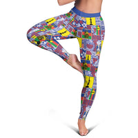 New Caledonia Joyeux Noel Leggings Pacific Patchwork Xmas Vibes - Polynesian Pride