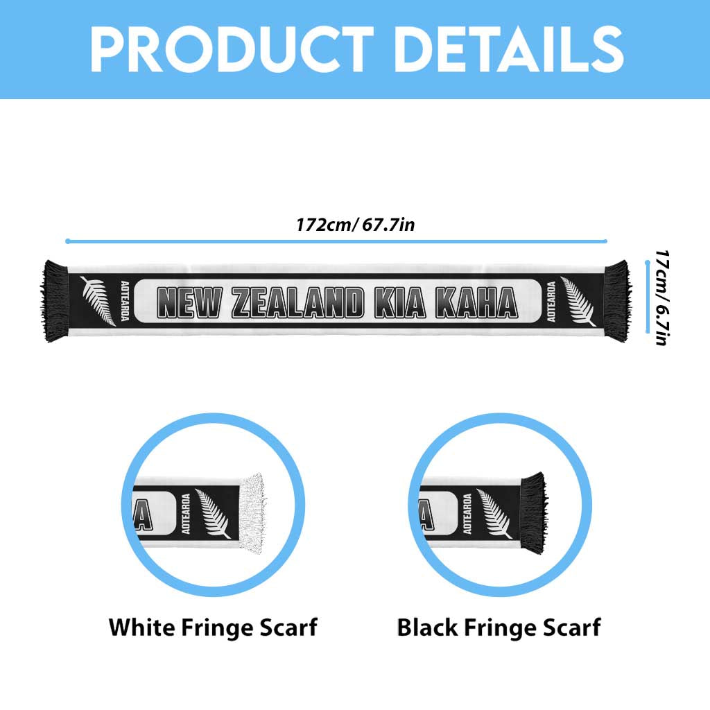 New Zealand 2026 Football Personalised Soccer Scarf Aotearoa Kia Kaha White Fern LT14