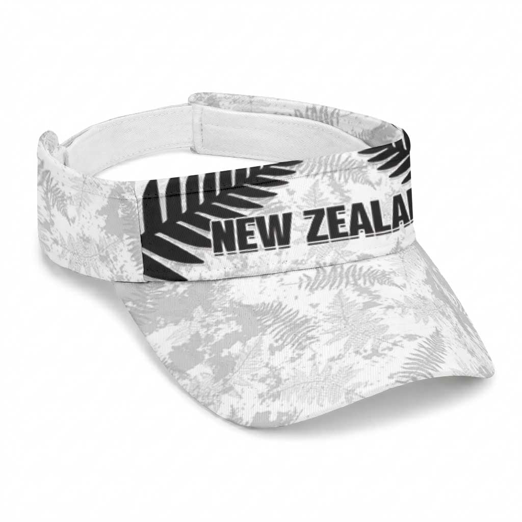 New Zealand 2026 Football Sun Visor Cap Aotearoa Kia Kaha Silver Fern White