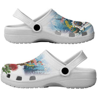 New Zealand and Australia Merry Christmas Clogs Shoes Kiwi Birds Skiing and Koala Santa Riding Kangaroo