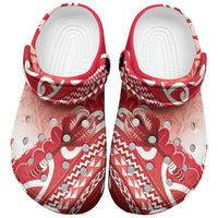 New Zealand Aotearoa Darts Masters Clogs Shoes Maori Art Tattoo with Tribal Dart Symbol Red - Polynesian Pride