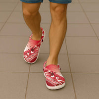 New Zealand Aotearoa Darts Masters Clogs Shoes Maori Art Tattoo with Tribal Dart Symbol Red - Polynesian Pride