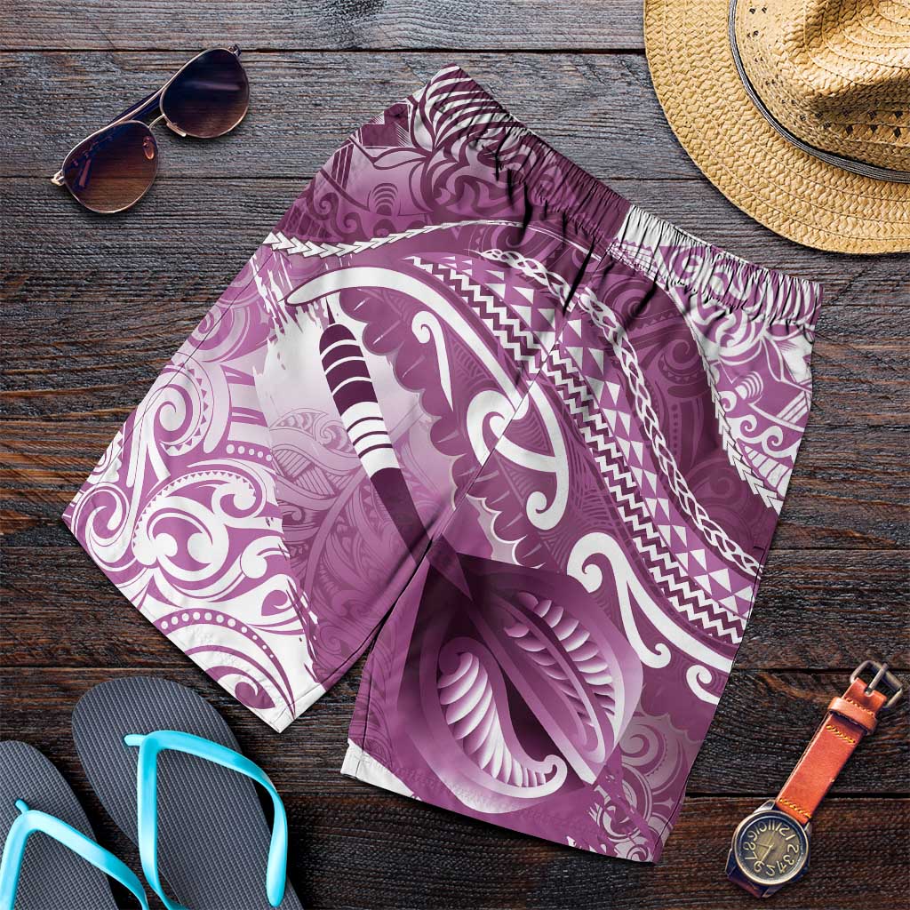 New Zealand Aotearoa Darts Masters Shorts for Men Maori Art Tattoo with Tribal Dart Symbol Pink - Polynesian Pride