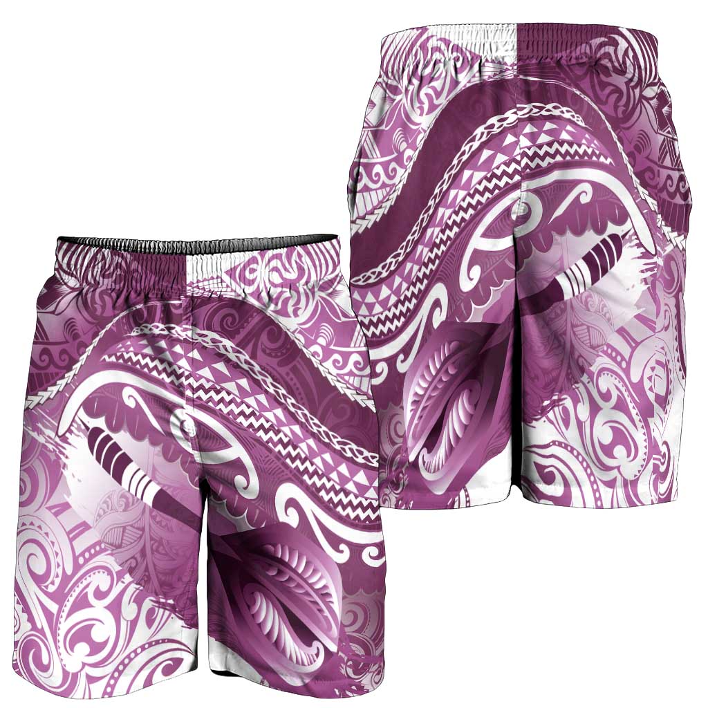 New Zealand Aotearoa Darts Masters Shorts for Men Maori Art Tattoo with Tribal Dart Symbol Pink - Polynesian Pride