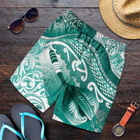 New Zealand Aotearoa Darts Masters Shorts for Men Maori Art Tattoo with Tribal Dart Symbol Teal Color - Polynesian Pride
