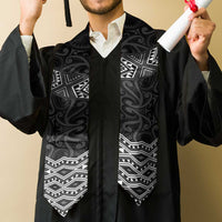 New Zealand Aotearoa Graduation Stole Black Taniko Art Maori Pattern
