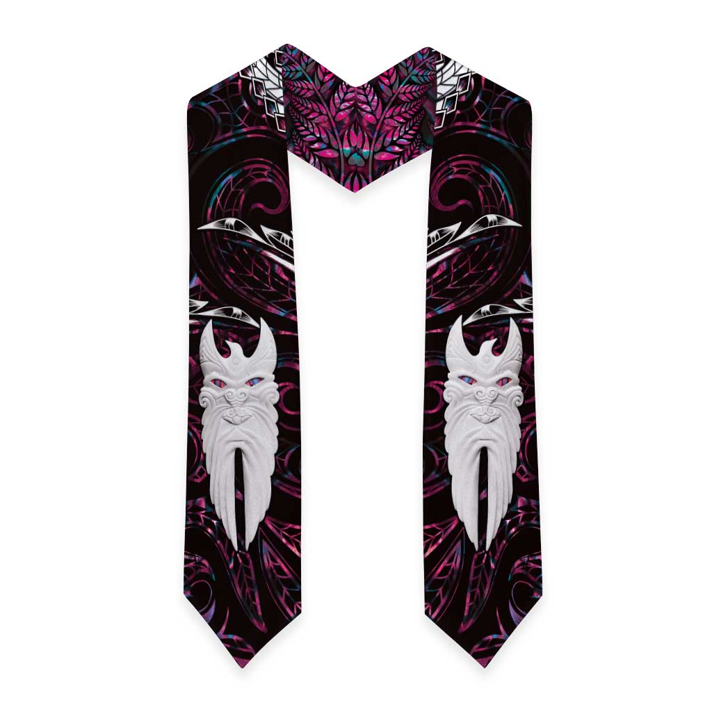 New Zealand Aotearoa Graduation Stole Maori Hei Rehua Paua Shell Glitter Pink