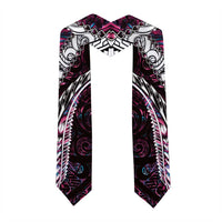 New Zealand Aotearoa Graduation Stole Maori Hei Rehua Paua Shell Glitter Pink