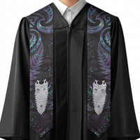 New Zealand Aotearoa Graduation Stole Maori Tane Te Waiora Paua Shell Glitter Purple