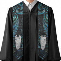 New Zealand Aotearoa Graduation Stole Maori Tane Te Waiora Paua Shell Glitter Turquoise