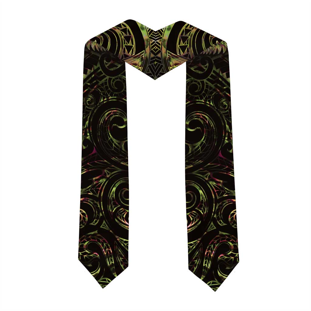 New Zealand Aotearoa Graduation Stole Maori Wheku Paua Shell Glitter Gold