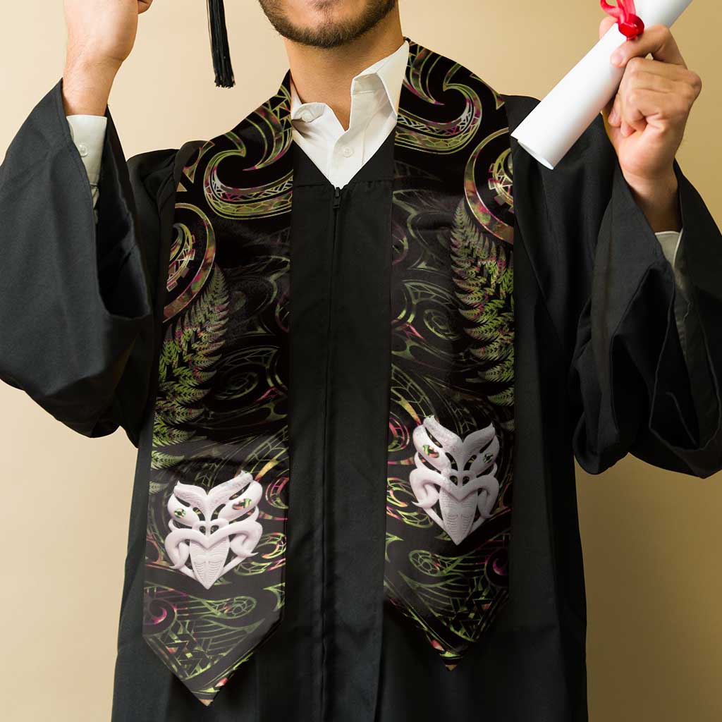 New Zealand Aotearoa Graduation Stole Maori Wheku Paua Shell Glitter Gold