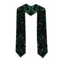 New Zealand Aotearoa Graduation Stole Maori Wheku Paua Shell Glitter Green