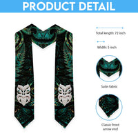 New Zealand Aotearoa Graduation Stole Maori Wheku Paua Shell Glitter Green
