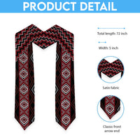 New Zealand Aotearoa Graduation Stole Red Poutama With Taniko Pattern