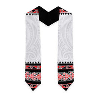 New Zealand Aotearoa Graduation Stole With Kowhaiwhai Pattern Red Version